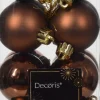 Decoris kerstbal Marilene espresso D 4 H 4 cm 16 stuks