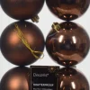 Decoris kerstbal Marilene espresso D 8 H 8 cm 6 stuks