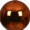Decoris kerstbal oranje D 20 cm