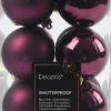 Decoris kerstbal paars D 6 cm 12 stuks