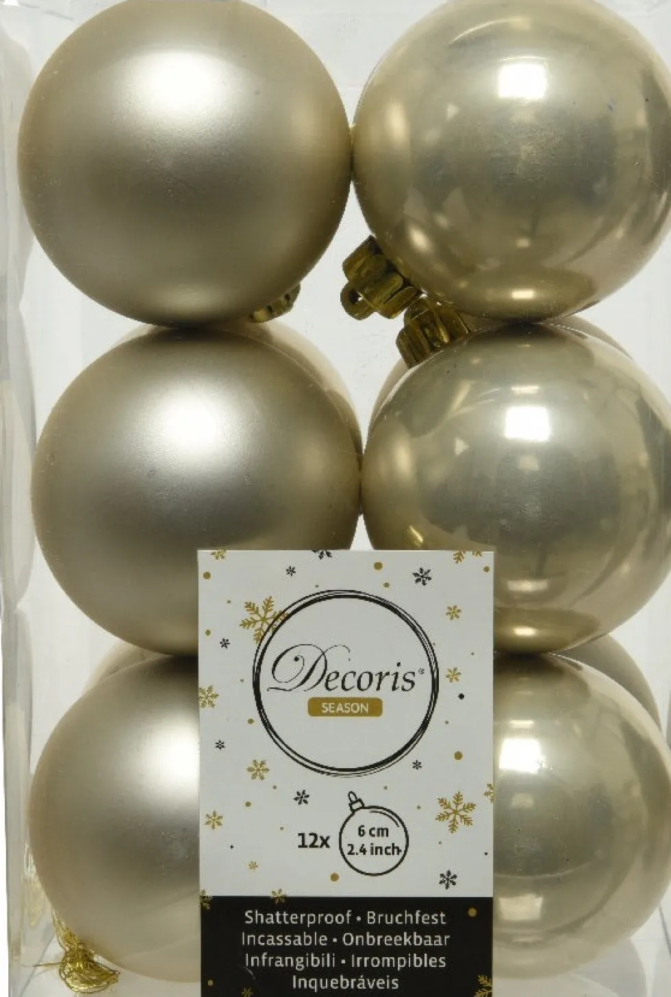 Decoris kerstbal parel D 6 cm 12 stuks