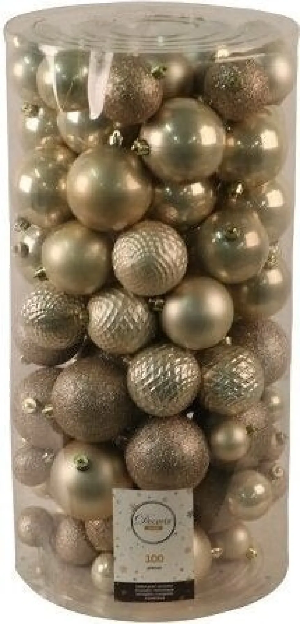 Decoris kerstbal parelwit D 4 / 6 / 8 cm 100 stuks