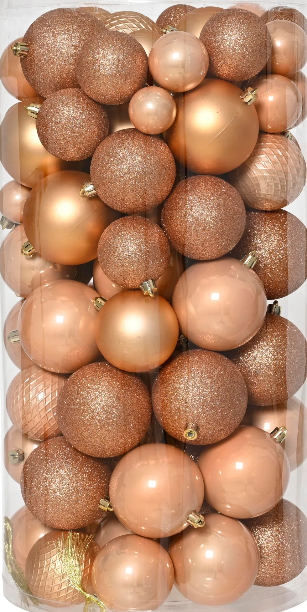 Decoris kerstbal peach D 4 / 6 / 8 cm 100 stuks