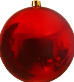 Decoris kerstbal rood D 14 cm