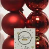 Decoris kerstbal rood D 6 cm 12 stuks