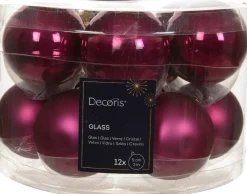 Decoris kerstbal roze D 5 cm 12 stuks