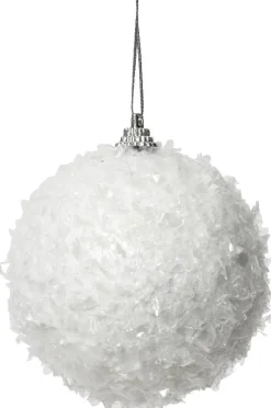 Decoris kerstbal wit D 8 cm