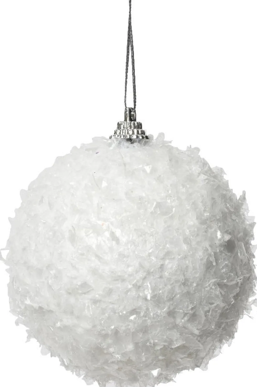 Decoris kerstbal wit D 8 cm