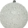 Decoris kerstbal wit / zilver D 10 cm