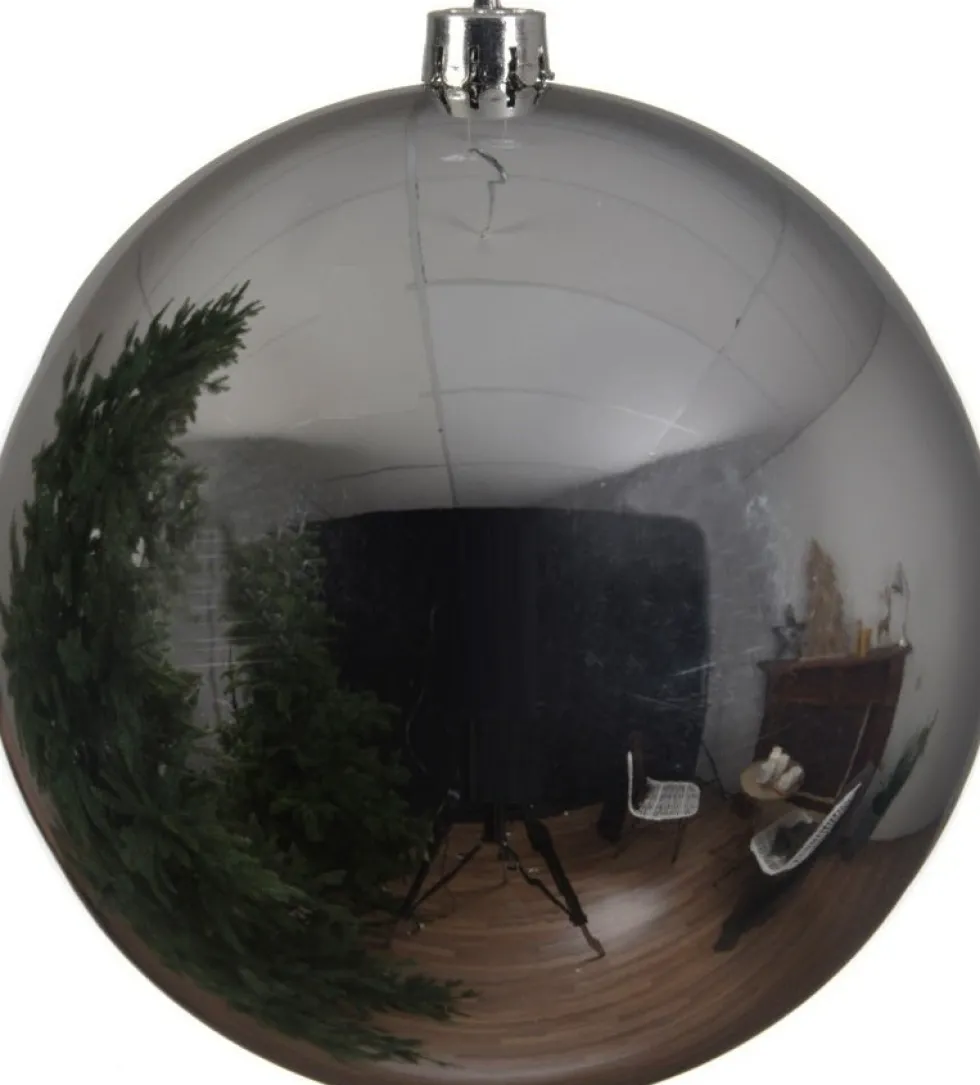 Decoris kerstbal zilver D 14 cm