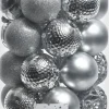 Decoris kerstbal zilver D 6 cm 37 stuks