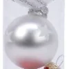 Decoris kerstbal zilver / rood D 3 cm 9 stuks