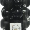 Decoris kerstbal zwart D 4 / 5 / 6 cm 30 stuks