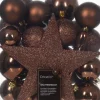 Decoris kerstboomdecoratie Marilene espresso D 8 H 8 cm 33-delig