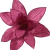Decoris kerstclip bloem paars D 30 H 15 cm
