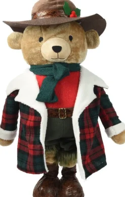 Decoris kerstfiguur beer rood / bruin 30 x 40 x 117 cm