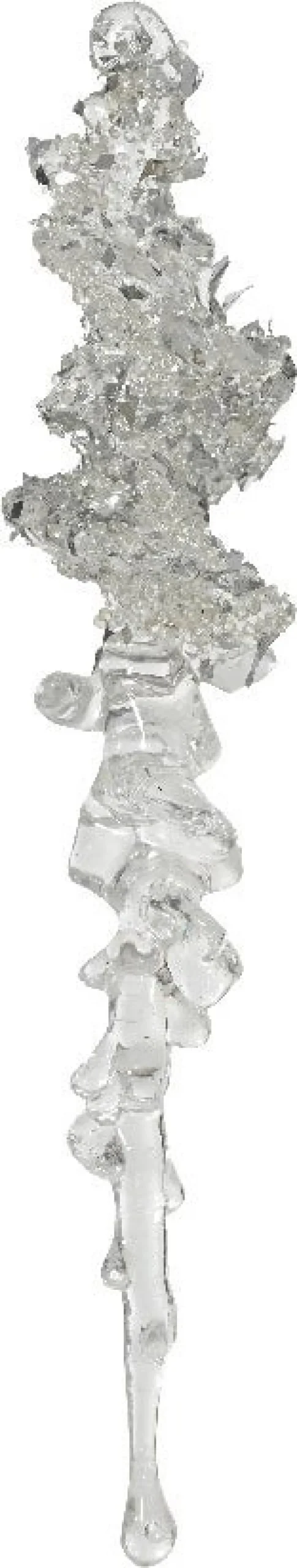 Decoris kersthanger ijspegel transparant 3,3 x 3,1 x 25,3 cm