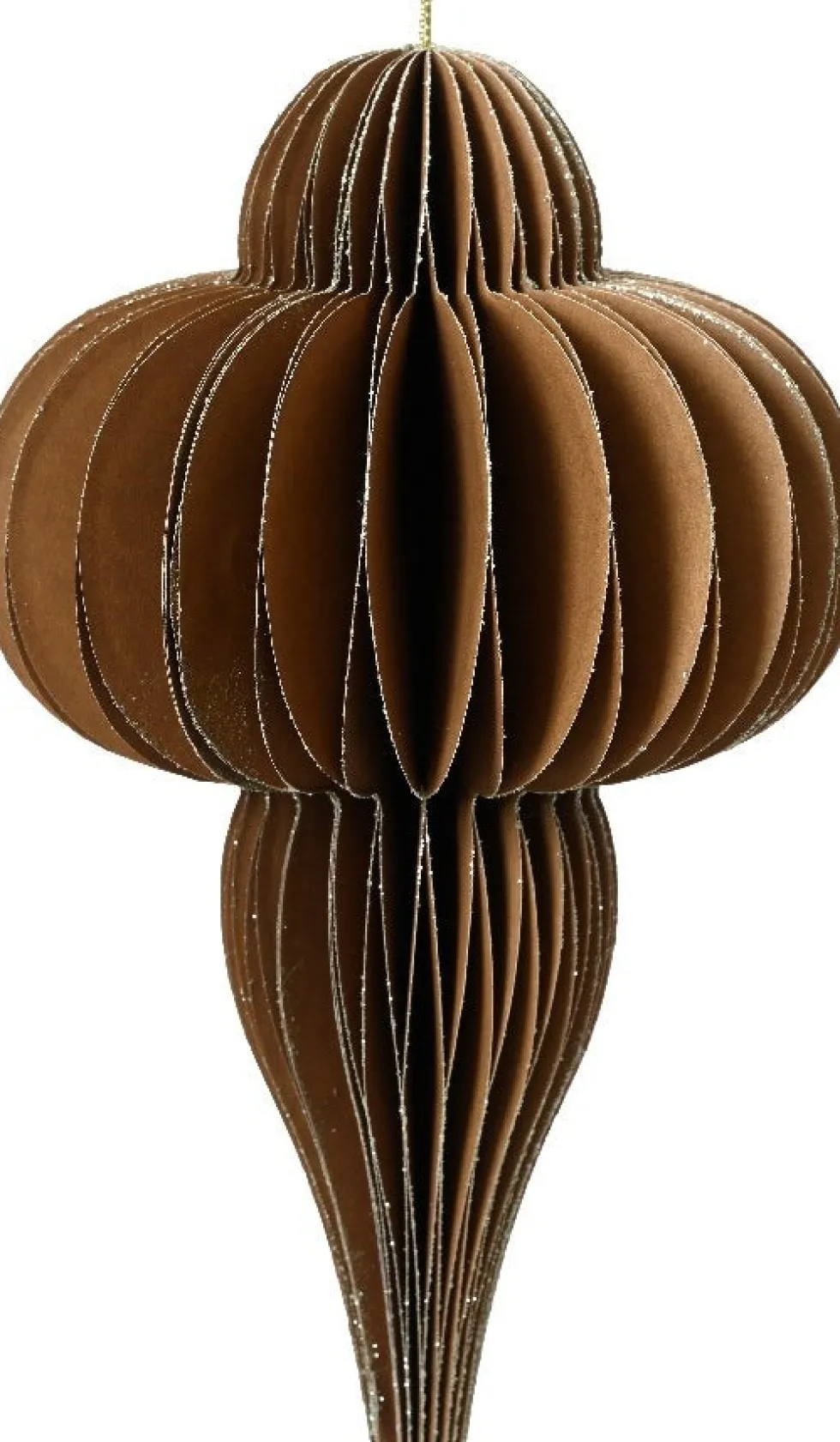 Decoris kersthanger Kertas bruin D 12 H 20 cm