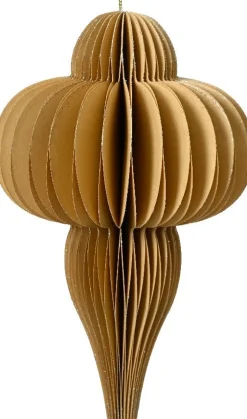 Decoris kersthanger Kertas beige D 24 H 40 cm
