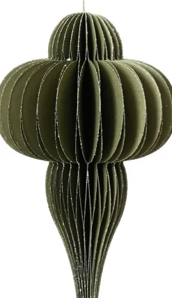 Decoris kersthanger Kertas groen D 12 H 20 cm