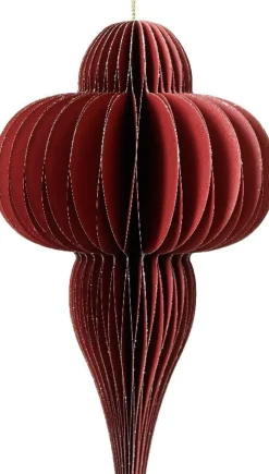 Decoris kersthanger Kertas rood D 12 H 20 cm