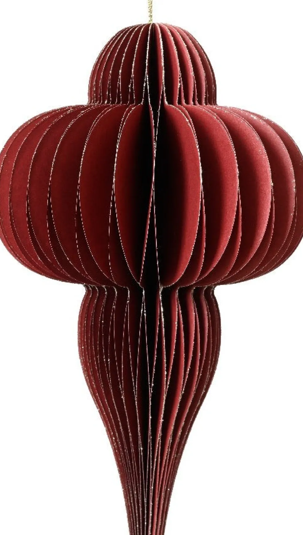 Decoris kersthanger Kertas rood D 12 H 20 cm