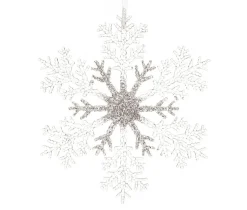 Decoris kersthanger Snowy ster semitransparant zilver 32 x 32 x 8 cm