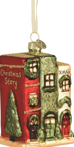 Decoris kerst ornament boekenhuis 6,3 x 4,9 x 9,7 cm