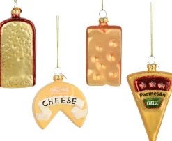 Decoris kerst ornament box boek kaas 5,1 x 3,2 x 9,9 cm 4stuks