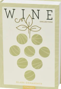 Decoris kerst ornament box boek witte wijn 9,7 x 2,8 x 13,8 cm 3 stuks