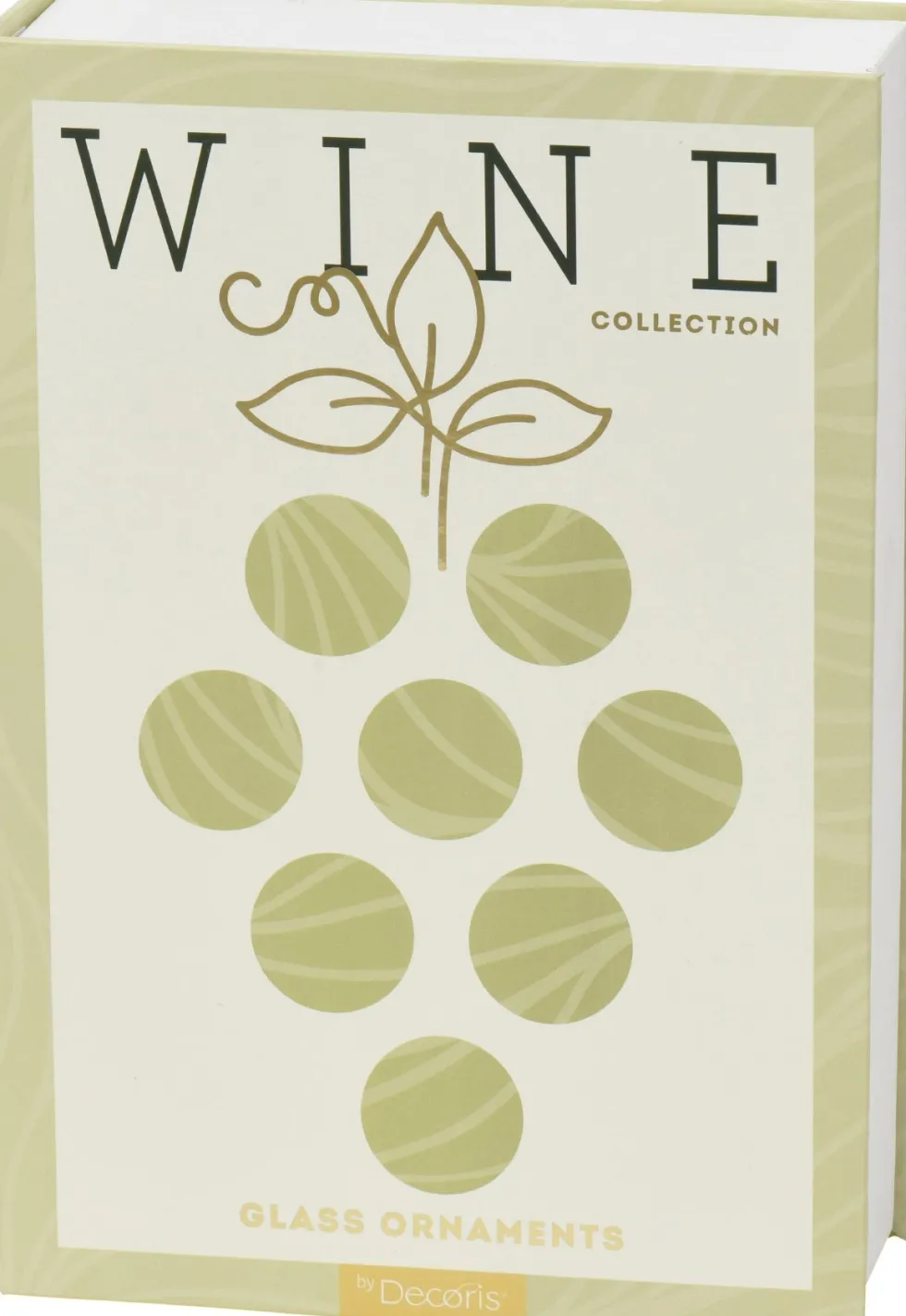 Decoris kerst ornament box boek witte wijn 9,7 x 2,8 x 13,8 cm 3 stuks