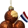 Decoris kerstornament Carl bitterbal bruin D 8 H 10 cm