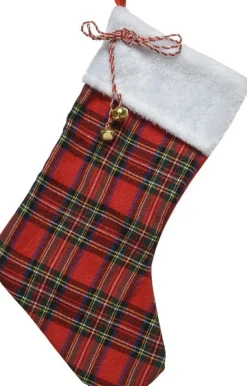 Decoris kerst ornament kerstsok rood 0,5 x 23 x 45 cm