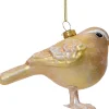 Decoris kerst ornament Lintu winterkoning beige 9,1 x 5,7 x 10,5 cm
