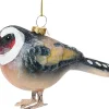Decoris kerst ornament Lintu putter zwart / beige 8 x 5,7 x 10,3 cm