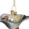 Decoris kerst ornament Lintu huismus grijs 5,7 x 3,4 x 6 cm