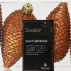 Decoris kerst ornament Manny dennenappel oranje 4,5 x 4,5 x 8 cm 6 stuks