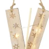 Decoris kerst ornament skies naturel met verlichting 28,5 x 10,5 x 4,5 cm