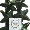 Decoris kerst ornament ster groen 7,5 x 7,5 x 2 cm 6 stuks