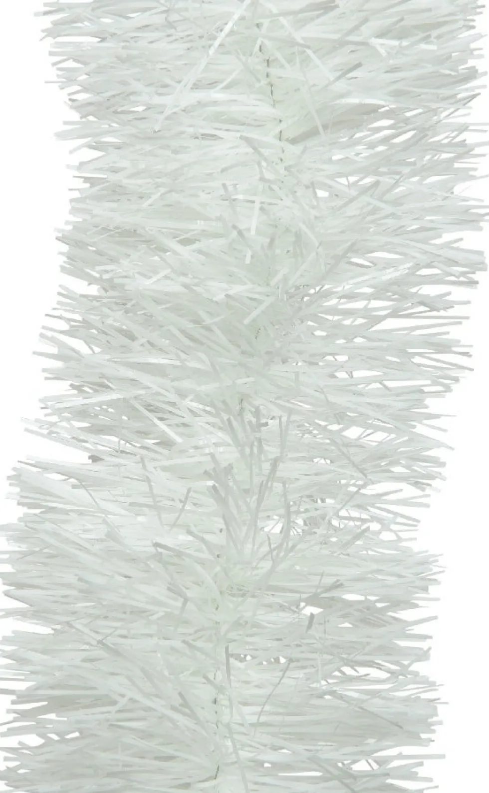 Decoris kerstslinger Lametta wit glanzend D 10 H 270 cm