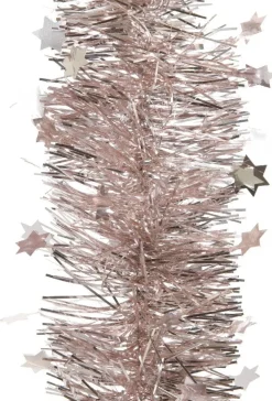 Decoris kerstslinger Lindo sterren roze 270 cm