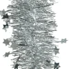 Decoris kerstslinger Lindo sterren zilver 270 cm