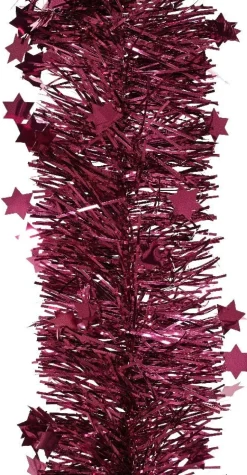 Decoris kerstslinger Lindo sterren fuchsia 270 cm