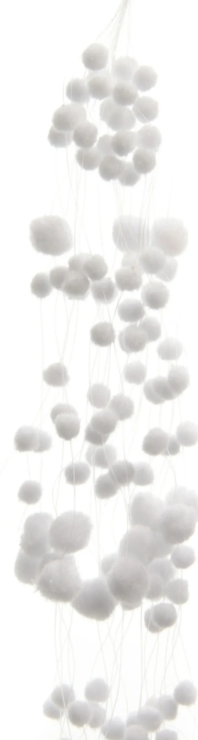 Decoris kerstslinger sneeuwbal wit 135 cm