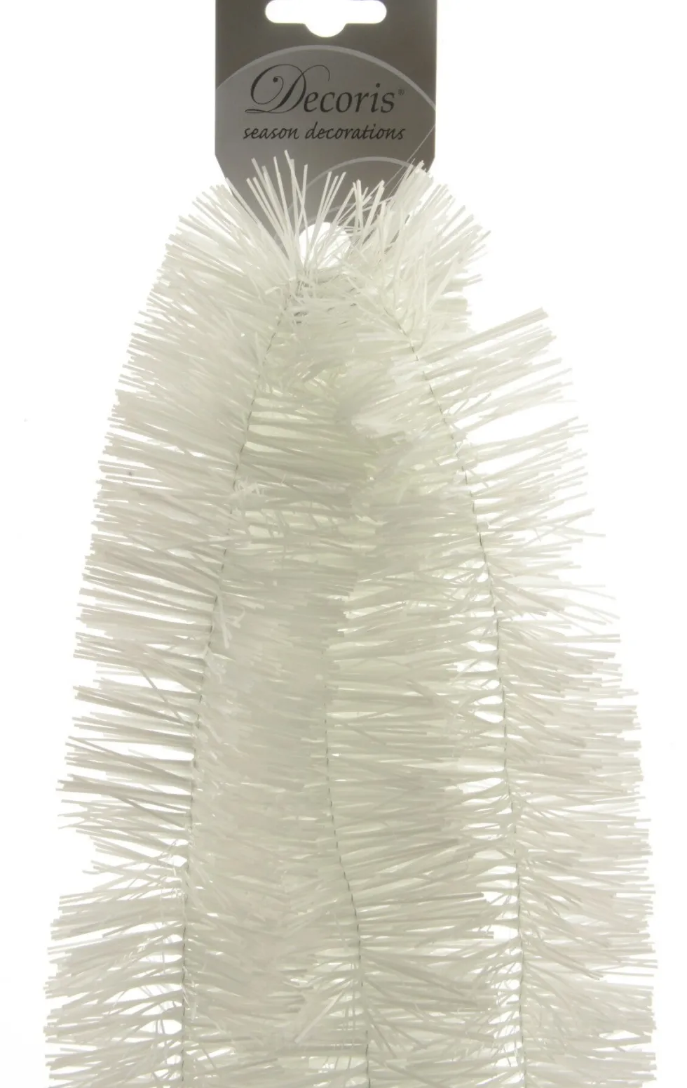 Decoris kerstslinger wit D 7,5 cm H 270 cm