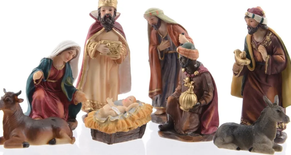 Decoris kerststal figurenset 8-delig H 12 cm