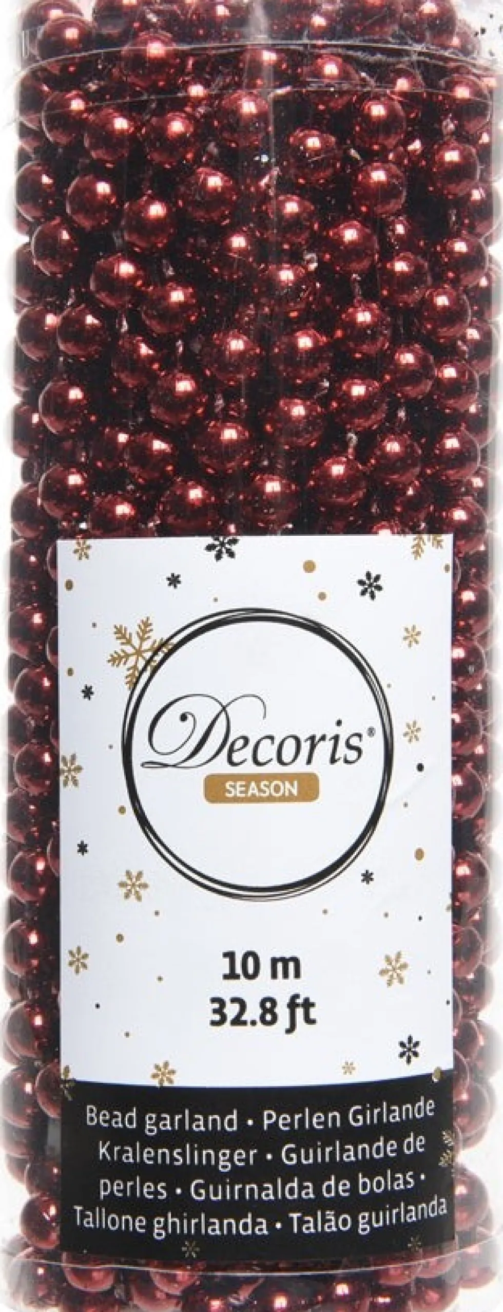 Decoris kralenketting Marilene donkerrood 10 m