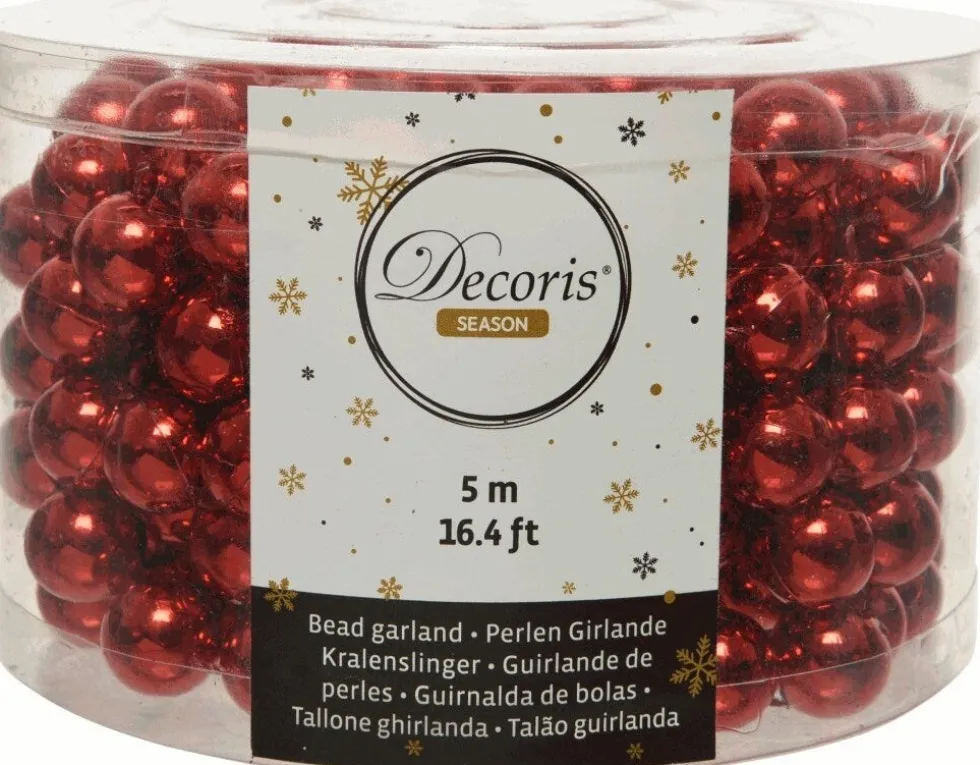 Decoris kralenketting rood D 1,4 H 500 cm