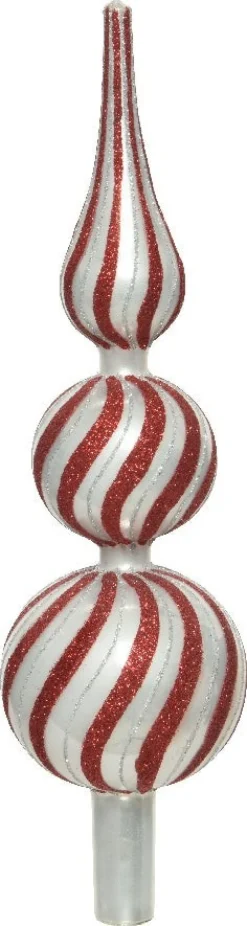 Decoris piek rood / wit 8 x 8 x 31 cm