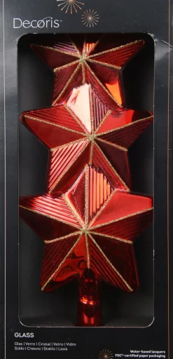 Decoris piek ster rood 11 x 4,5 x 27 cm